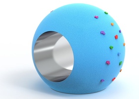 Резиновая фигура "Сфера XL с тоннелем и зацепами" Синяя